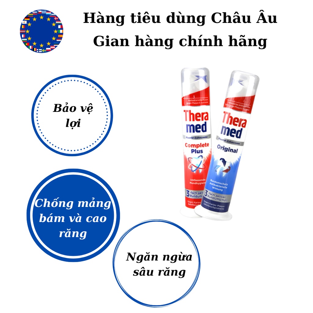 Kem đánh răng THERAMED trắng răng, thơm miệng, ngăn ngừa viêm nướu, hangchauauchinhhangeu