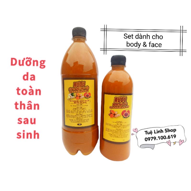 1lit cốt gừng nghệ hạt gấc +0.5lit nghệ hạt gấc dùng sau sinh (handmade)