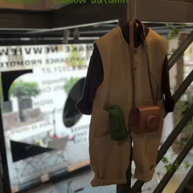 Bộ Áo Liền Quần Cotton Dáng Rộng Phong Cách Mori Hàn Quốc Nhật Bản Thời Trang Thu Đông Hàng Mới Dành Cho Bé Trai Và Bé Gái