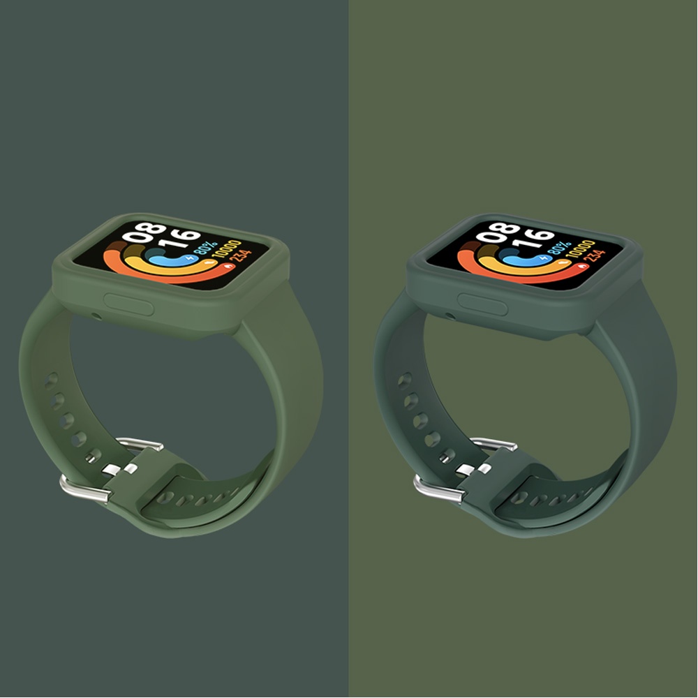 Dây Đeo Silicone Với Vỏ Bảo Vệ Cho Đồng Hồ Thông Minh Xiaomi Mi Watch Lite / Redmi Watch 2