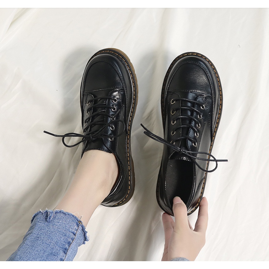 Giày LOLITA Giày Da Nữ Đế Bệt 3CM Phong Cách Nhật Bản