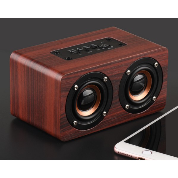 Loa Bluetooth Gỗ Cao Cấp Super Bass PC/Điện Thoại - Âm thanh nổi HIFI Stereo speaker W5