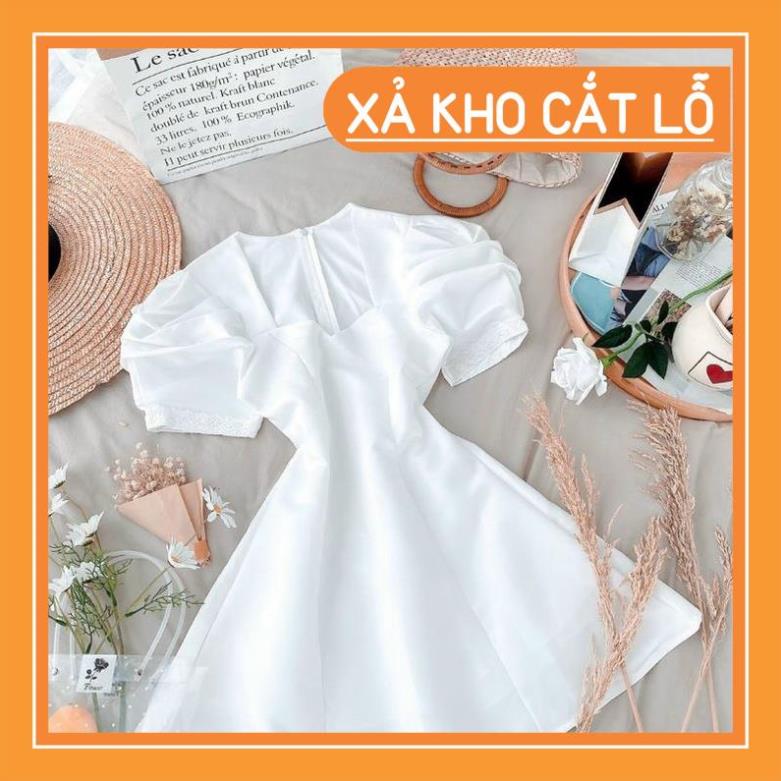 [Quần Áo Hot] Đầm trắng tay phồng dễ thương - Poli Dress | BigBuy360 - bigbuy360.vn