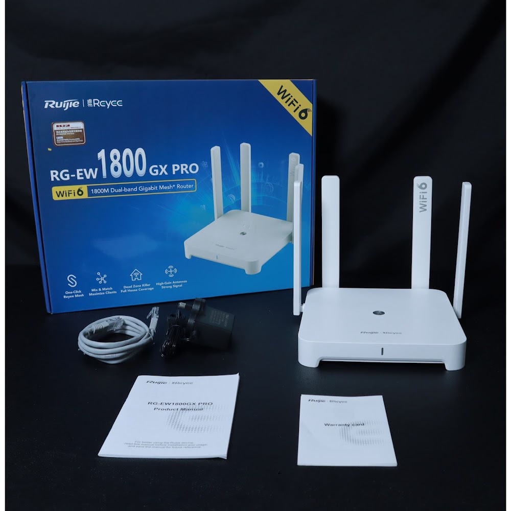 Bộ phát wifi RUIJIE RG-EW1800GX PRO tốc độ 1800Mbps, 2 băng tần 2.4GHz và 5GHz, hỗ trợ Mesh