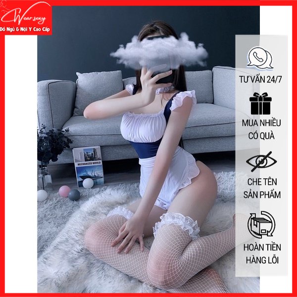 Bộ đồ hóa trang nữ hầu gái phong cách Nhật Bản siêu quyến rũ cho nữ 6925 [CWEAR.SEXY_ĐỒ NGỦ &amp; NỘI Y CAO CẤP]