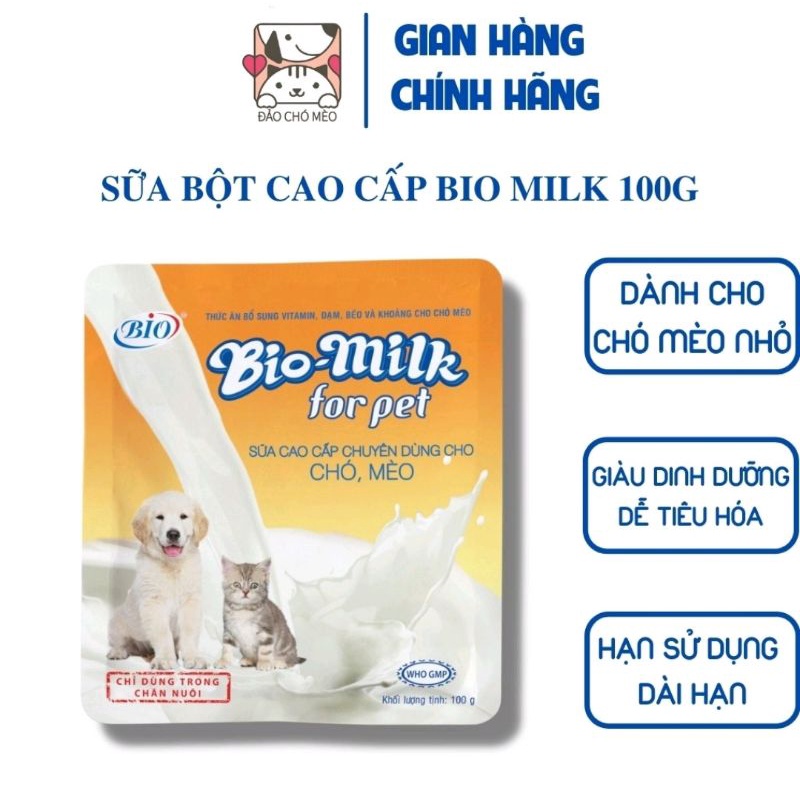 Sữa Bột BIO cho Chó Mèo ( Gói 100g)