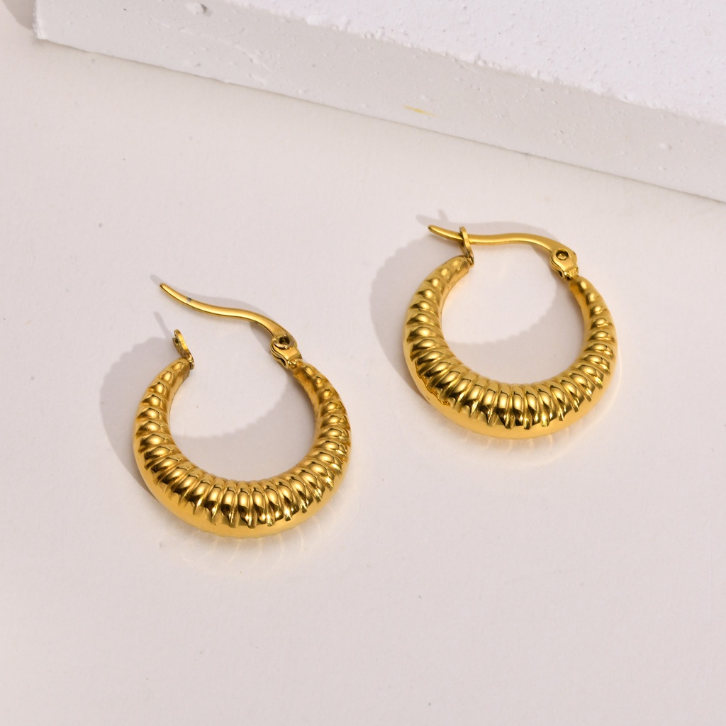 Vnox Bông Tai Dạng Vòng Bằng Thép Không Gỉ Trọng Lượng Nhẹ Thời Trang Cho