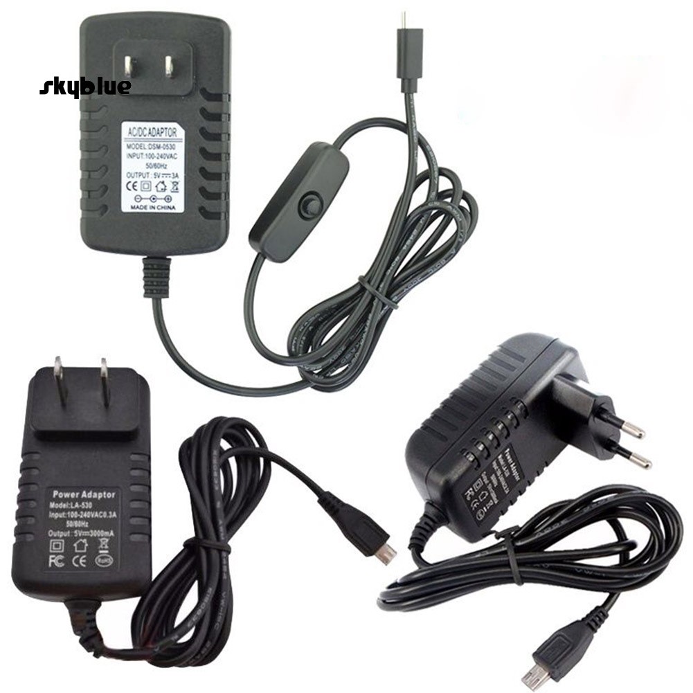 SKBL 5V 3A Micro USB AC Adapter DC Wall Power Supply Charger for Tablet PC Phone