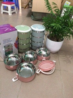 Cặp lồng cơm lúa mạch 4 tầng