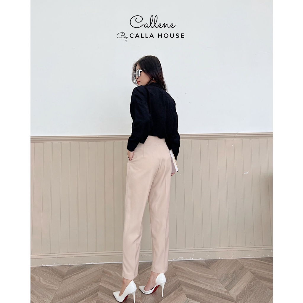 Quần tây công sở baggy 9 tấc màu kem Callene (XK546)