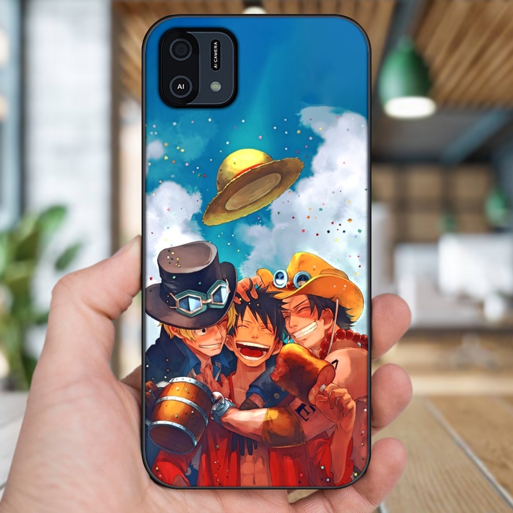 Ốp lưng Oppo A16K viền đen in hình Ace One Piece