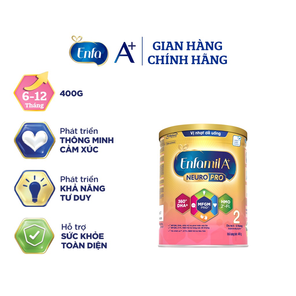 Sữa Bột Enfamil A+ Neuropro 2 Với 2’FL HMO – 400g