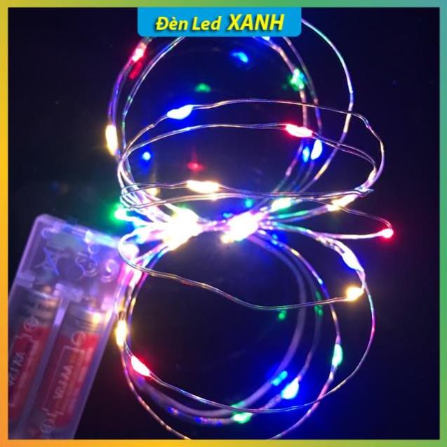 Dây đèn led đom đóm nhiều màu 1,5v tặng kèm bóng galasi