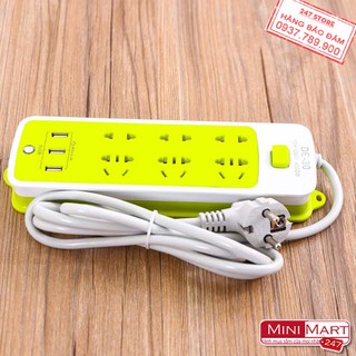 Ổ CẮM ĐIỆN THÔNG MINH - CHỐNG GIẬT - 6 CỔNG -3 CỔNG USB