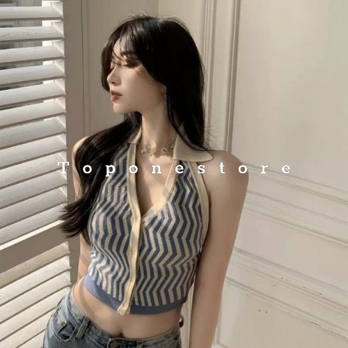 Áo Yếm Có Cổ / Áo Yếm Hở Lưng Cổ Chữ V Dáng Ôm Gợi Cảm Thời Trang Cho Nữ | BigBuy360 - bigbuy360.vn