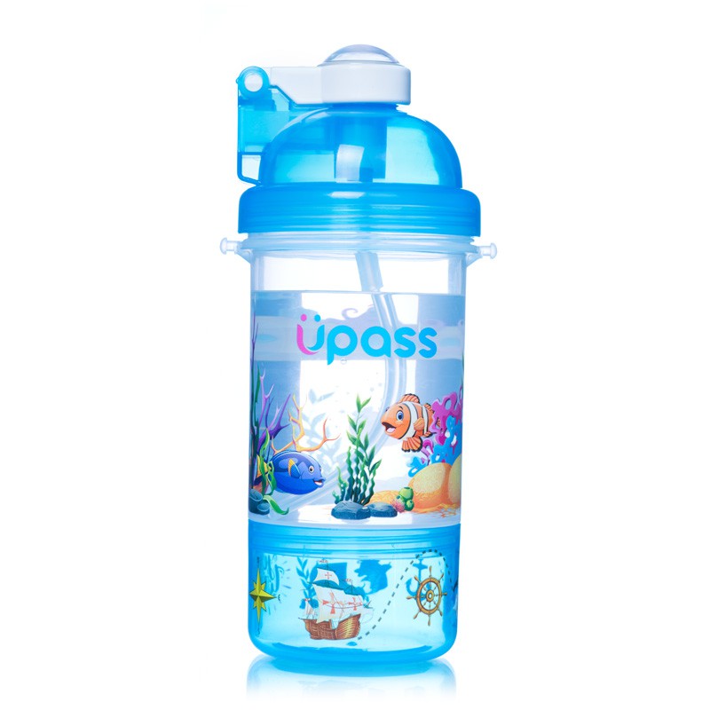 Bình nước cao cấp UPASS nắp bật có kèm khay đựng kẹo 400ml - UP0826Y