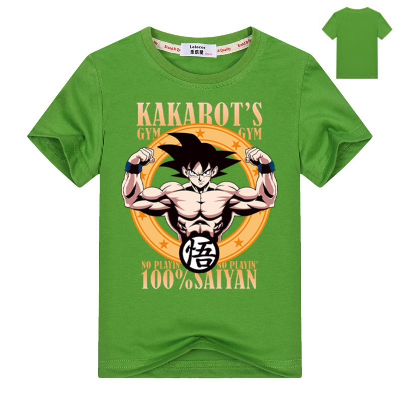 Super Saiyan Boys tees Kakarot Goku Boys mùa hè Áo phông ngắn tay áo thun trẻ em cotton ngọn