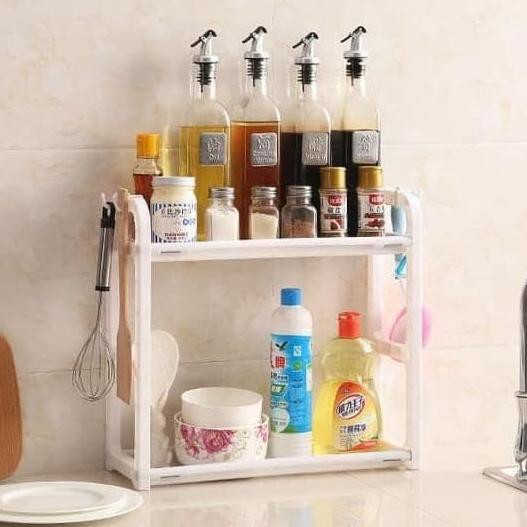 Mới Kệ Nhựa 2 Tầng Màu Trắng Đựng Gia Vị Tiện Dụng | BigBuy360 - bigbuy360.vn