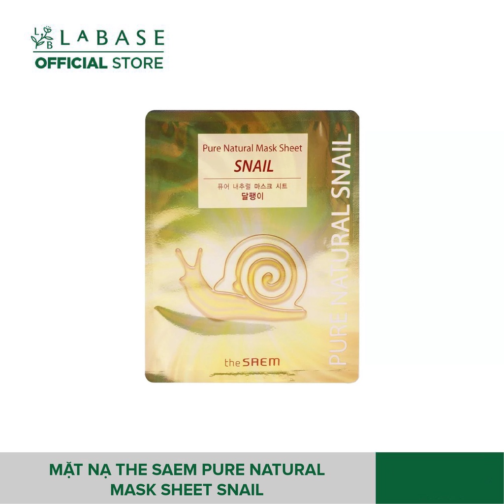 Mặt nạ ốc sên The Saem Pure Natural Mask Sheet Snail (Miếng lẻ) - Hàng nhập khẩu chính hãng