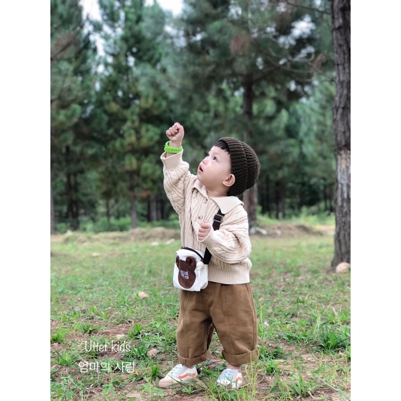 [Ảnh thật] Áo len hàn quốc cổ sơ mi dành cho bé gái và bé trai size 80 đên 120 cho bé từ 1-hơn 5 tuổi