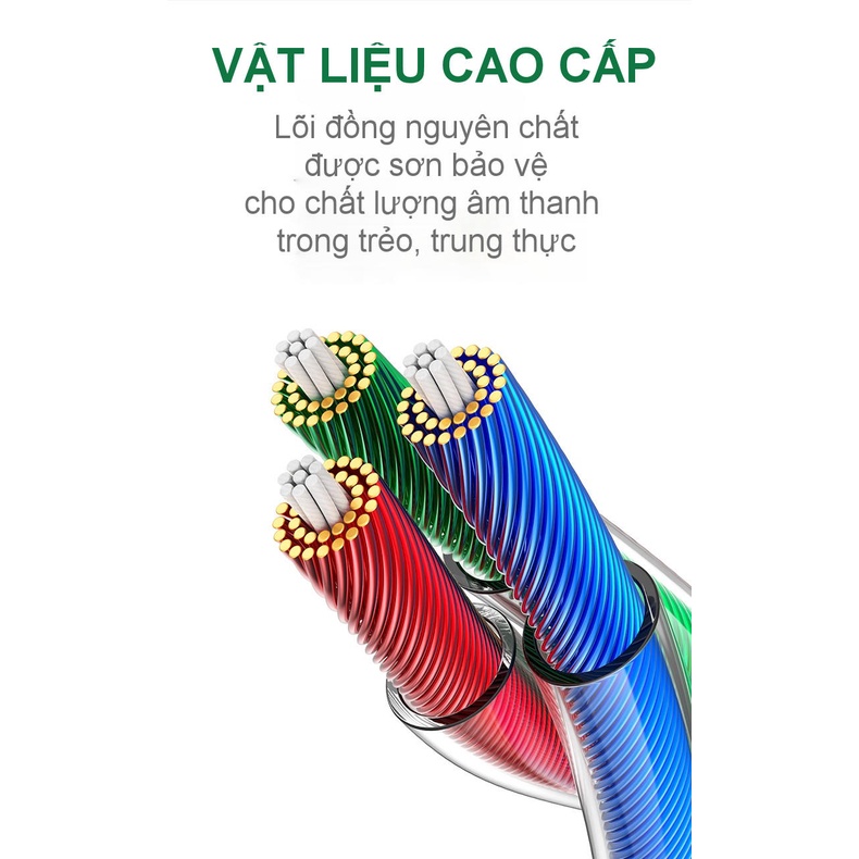 Dây AV 2 đầu giắc 3.5mm kết nối Microphone UGREEN AV183