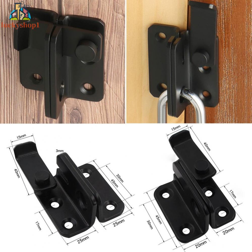 Đen thép không gỉ trái và phải cửa khóa Turnstile dày chống trộm cửa sắt cửa khóa cửa sổ Hasp Pins Phụ kiện