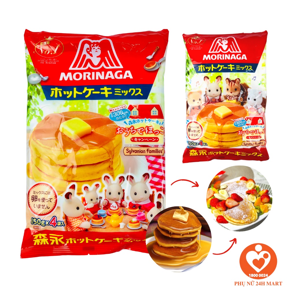 Bột làm bánh rán cho bé hotcake Morinaga - 600G [HSD 2023]