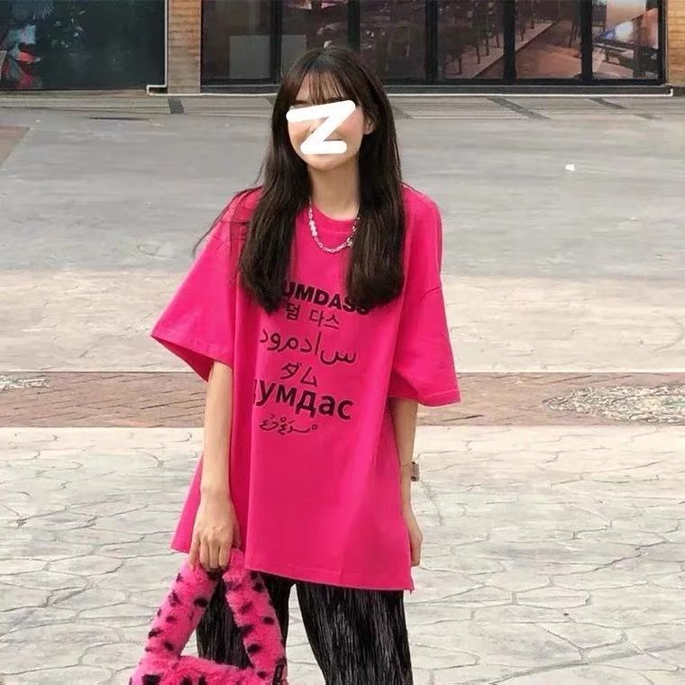 Set Áo Thun Ngắn Tay In Chữ + Quần Dài Ống Rộng Thời Trang Nữ