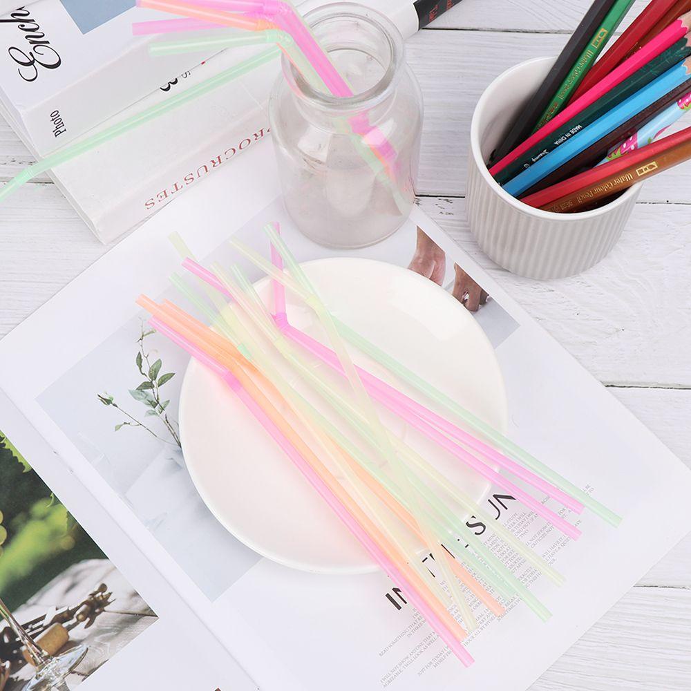 Set 100 Ly Nhựa Uống Nước Dạng Cong Sử Dụng Một Lần Hàng Mới