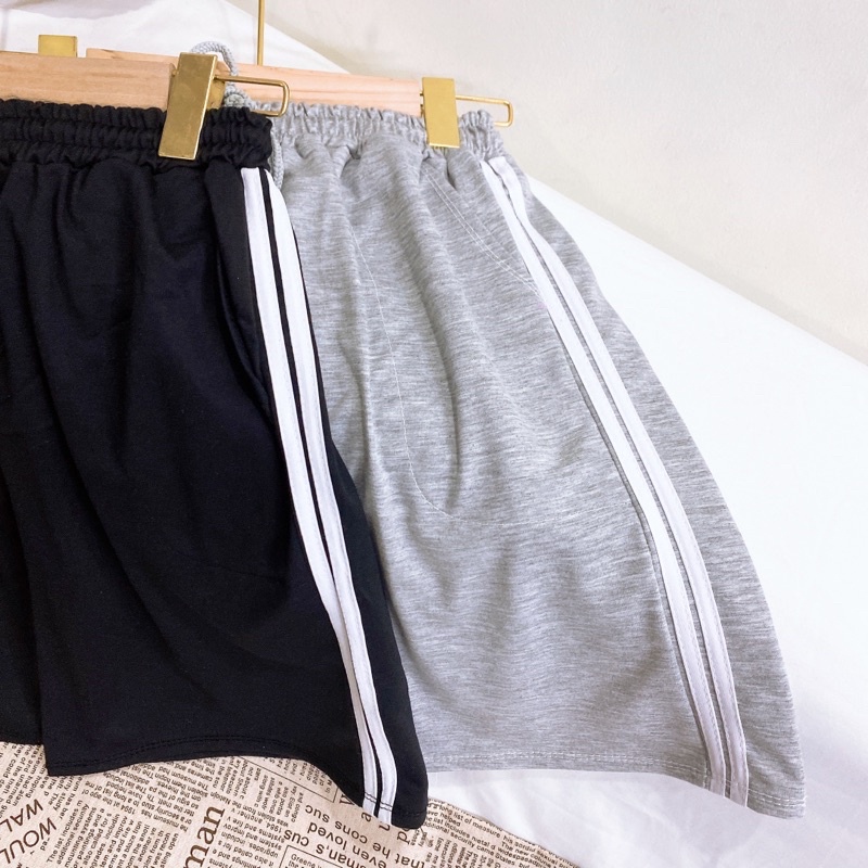 Quần short nam nữ , quần đùi chất da cá dày đẹp dáng kẻ sọc