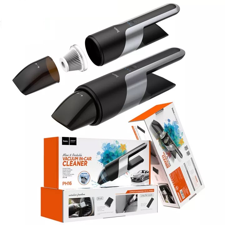 Máy hút bụi cầm tay Hoco PH16 đầu hút nhỏ gọn dễ dàng vệ sinh mọi ngóc ngách trong xe
