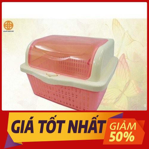 Kệ chén đa năng việt nhật 1 tầng - Kệ úp chén có nắp đậy tiện lợi