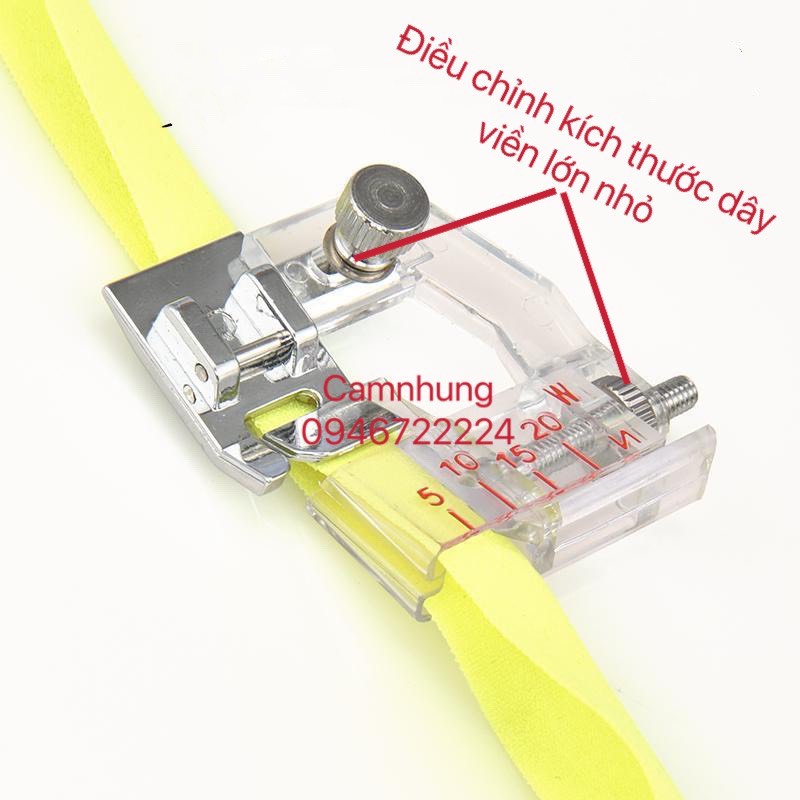 Chân vịt đế chân vịt may dây viền gấp đôi sử dụng cho máy may gia đình đa năng