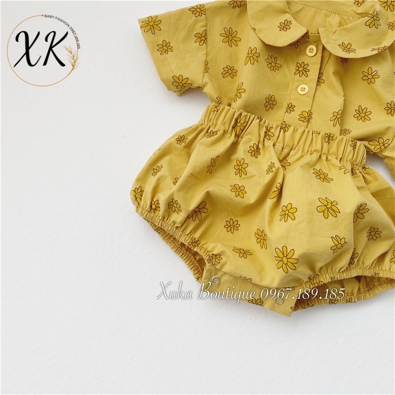 Bộ Quần Áo Cộc Tay Bé Gái 0-2 Tuổi Xuka Boutique Set Bộ Bé Gái Mùa Hè 2022