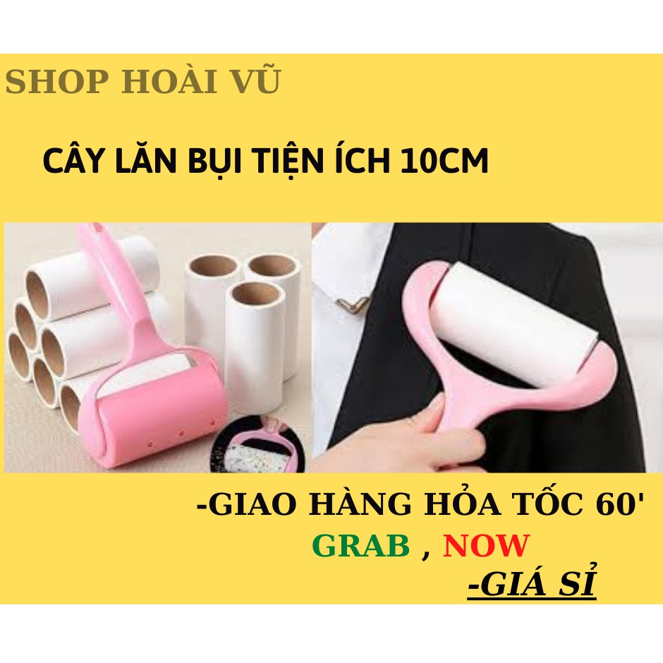 [ Cán Cây Lăn TẶNG 3 LỖI ] Lỗi Lăn Bụi 10cm Làm Sạch Quần Áo, Ga Giường, Sofa