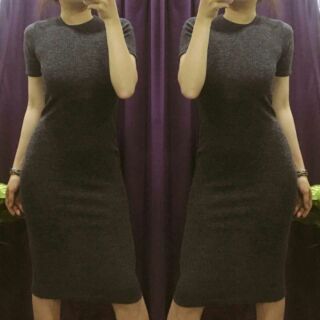 Đầm body thun gân