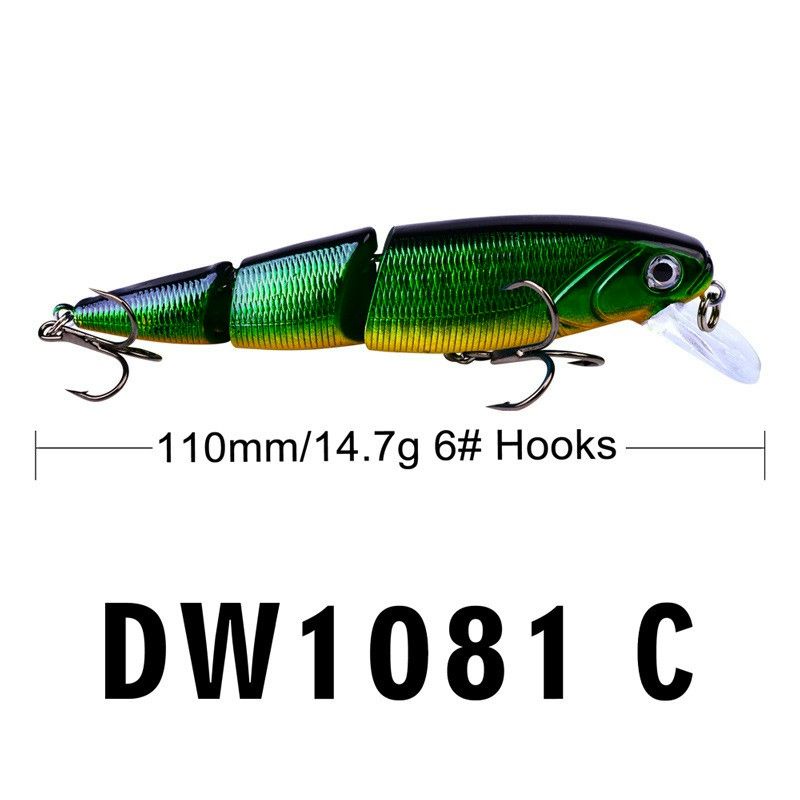 Mồi Câu Lure 3 Khúc Chuyên Đồ Câu Lure Dài 11cm nặng 14,7g  Chuyên Lure Chẽm,Nhồng, Hồng,Măng,...