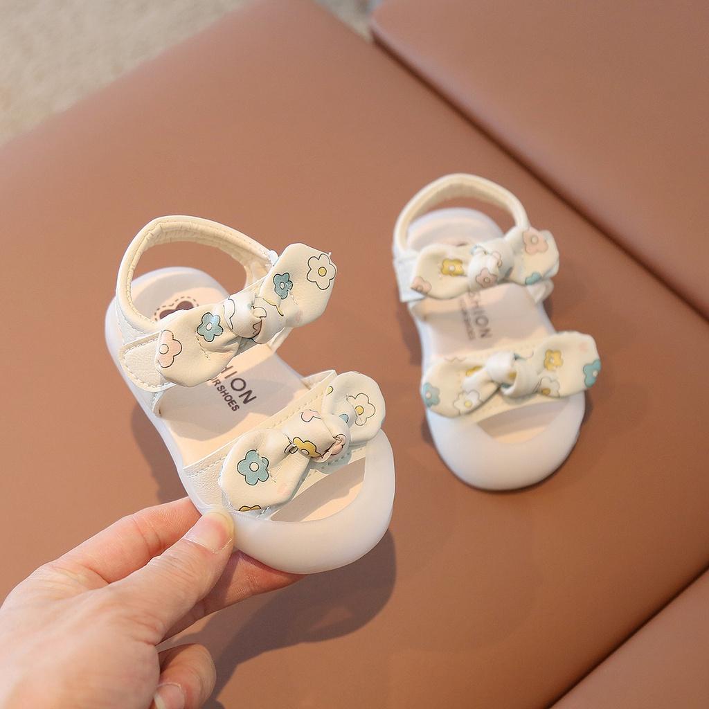 Dép sandal bé gái giày tập đi cho bé 0-3 tuổi xăng đan búp bê mũi cao chống vấp [DTD20]