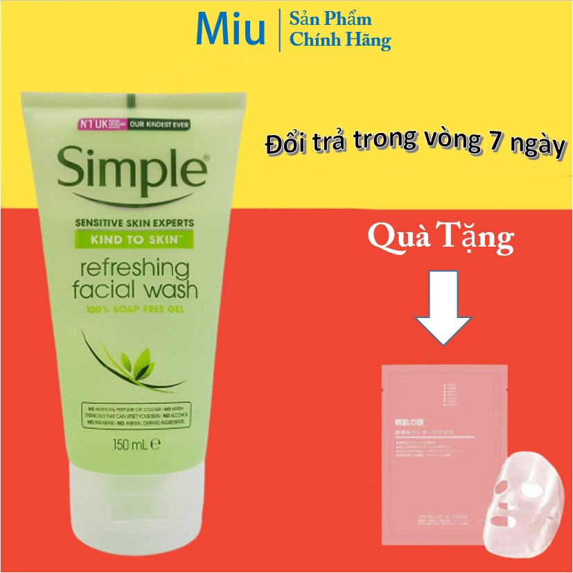 Sữa rửa mặt simple - 150ml Bill 4 date 2023 mới nhất - Miu | BigBuy360 - bigbuy360.vn