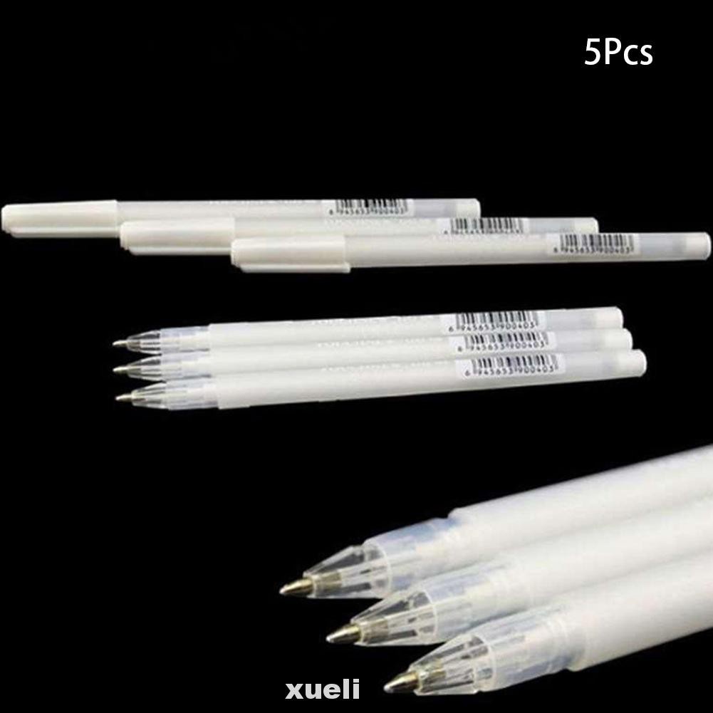 5pcs Marker Black Card White Gel Art Supplies Fine Line School Office Smooth Stationery Painting DIY