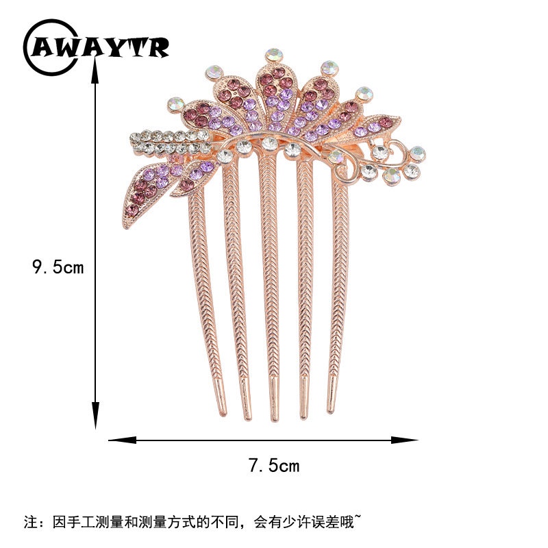 Lược Cài Tóc Đính Đá Hình Vương Miện Phong Cách Hàn Quốc