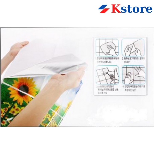 Giấy dán tường nhà bếp tráng nhôm chịu nhiệt chống dầu mỡ size to 60x90cm