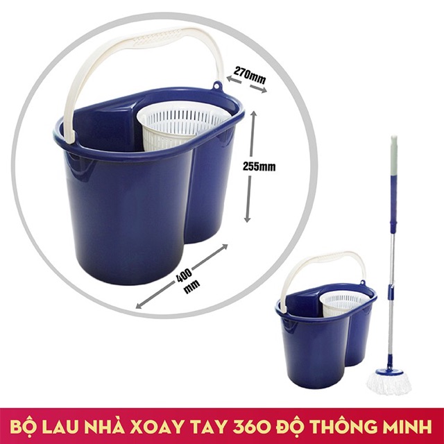 BỘ LAU SÀN XOAY TAY 360 ĐỘ FUJISHI MOP SMART FJ-360RN