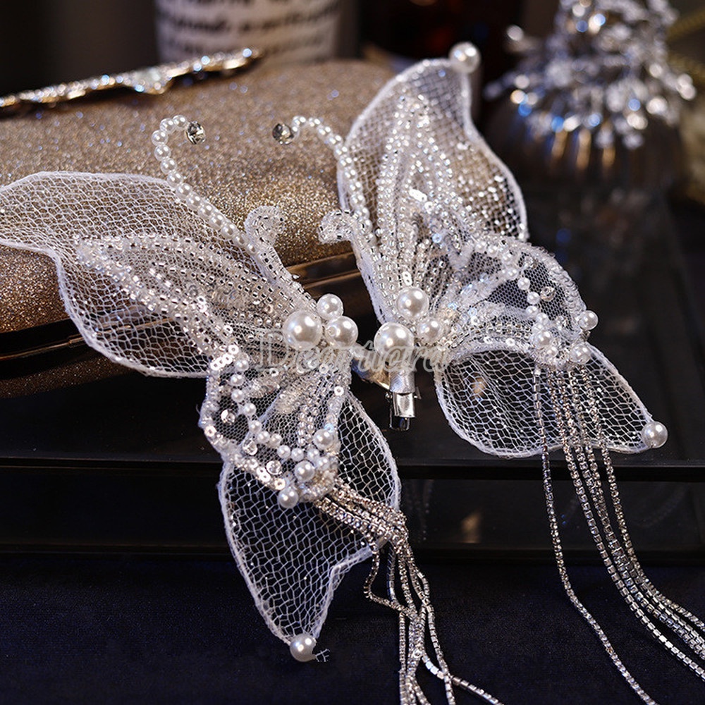 Kẹp Tóc Hình Bướm Thời Trang Cho Cô Dâu