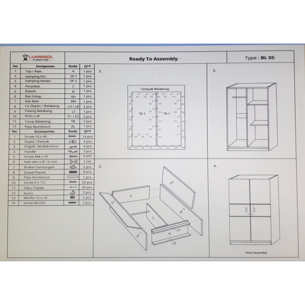 Tủ Quần Áo Thiết Kế Đơn Giản Bl05