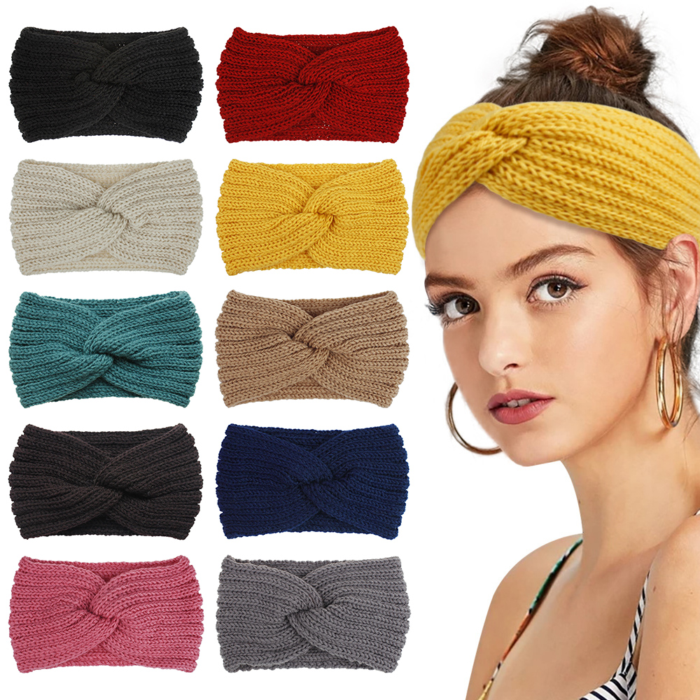 Băng đeo đầu bằng len đan thời trang thu đông cho nữ