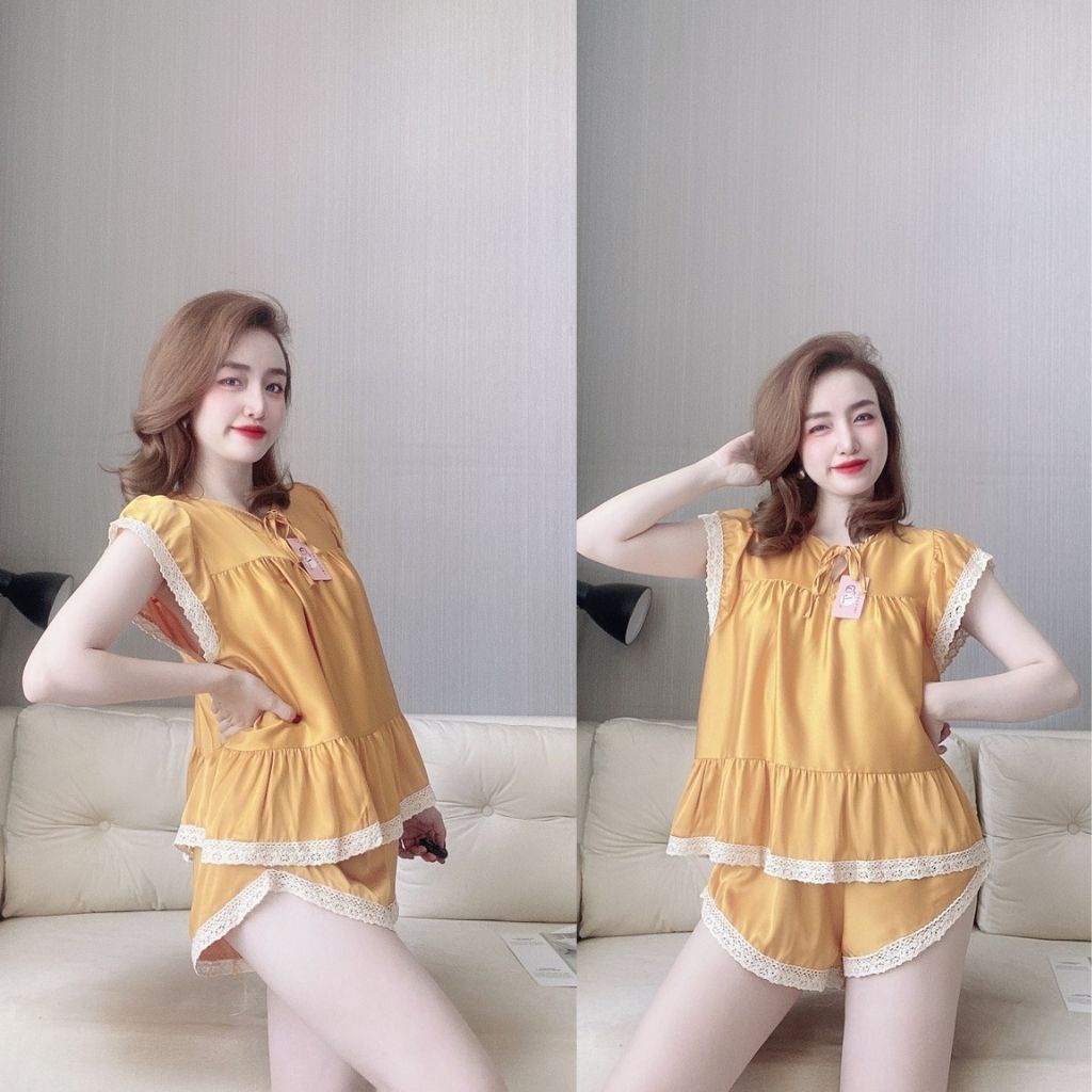 Đồ ngủ nữ❣️FREE SHIP❣️Đồ ngủ sexy lụa Satin cao cấp mềm mại xinh xắn &lt; 70kg
