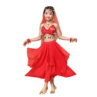 Set Trang Phục Múa Bụng Ấn Độ Cho Bé Gái