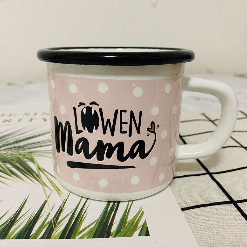 [Có Sẵn]Cốc Cà Phê Sắt Tráng Men Phong Cách Cổ Điển Ly Dã Ngoại Du Lịch 350ml