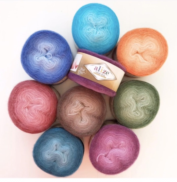 [SALE SỐC] LEN LÔNG THỎ OMBRE chuyên đan khăn Len Alize Angora Gold Ombre Batik nhập khẩu chính hãng